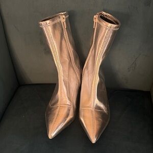 Abound Women's Metallic Silver Pointed-Toe Ankle Boots